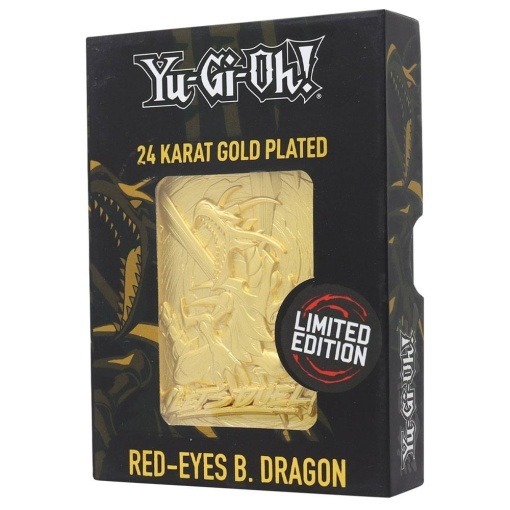 Yu-Gi-Oh! Réplica Card Red Eyes B. Dragon (bañado en oro)