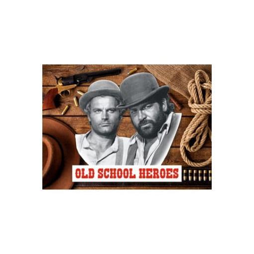 Bud Spencer & Terence Hill Placa de Chapa 3D Old School Heroes 45 x 45 cm