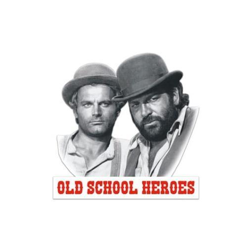 Bud Spencer & Terence Hill Placa de Chapa 3D Old School Heroes 45 x 45 cm