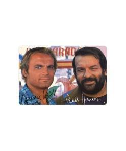 Bud Spencer & Terence Hill Placa de Chapa Autogramm 20 x 30 cm