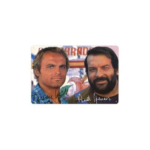 Bud Spencer & Terence Hill Placa de Chapa Autogramm 20 x 30 cm