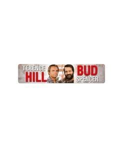 Bud Spencer & Terence Hill Placa de Chapa Autogramm 46 x 10 cm