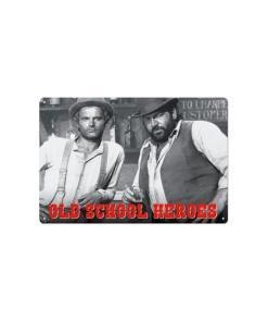 Bud Spencer & Terence Hill Placa de Chapa Old School Heroes 20 x 30 cm