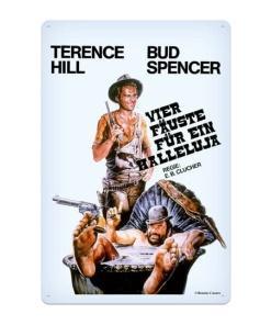 Bud Spencer & Terence Hill Placa de Chapa Vier Fäuste für ein Halleluja 20 x 30 cm