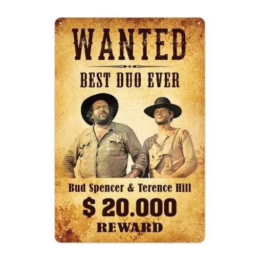 Bud Spencer & Terence Hill Placa de Chapa Wanted 20 x 30 cm