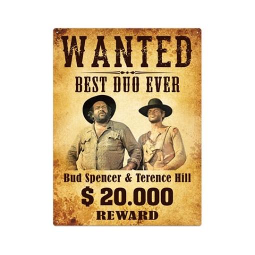 Bud Spencer & Terence Hill Placa de Chapa Wanted 30 x 40 cm