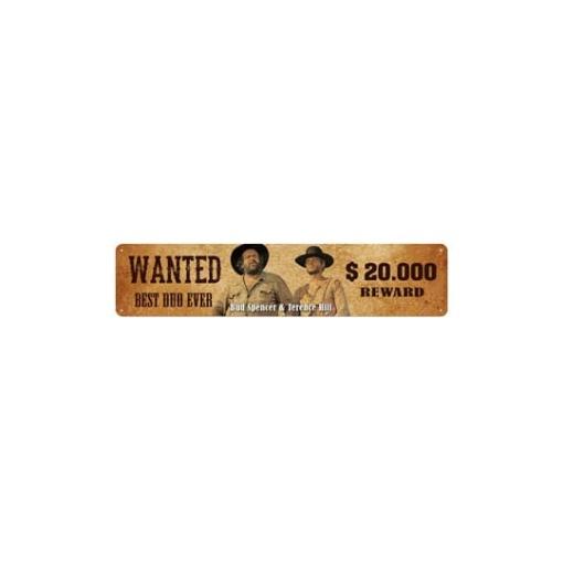 Bud Spencer & Terence Hill Placa de Chapa Wanted 46 x 10 cm