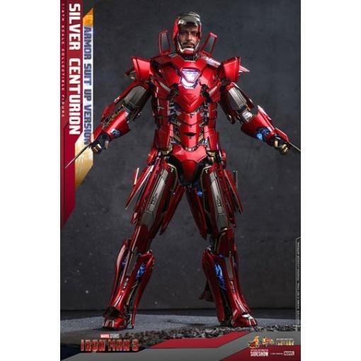 Iron Man 3 Figura Movie Masterpiece 1/6 Silver Centurion (Armor Suit Up Version) 32 cm