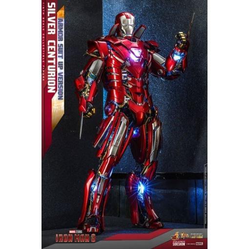 Iron Man 3 Figura Movie Masterpiece 1/6 Silver Centurion (Armor Suit Up Version) 32 cm