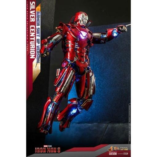 Iron Man 3 Figura Movie Masterpiece 1/6 Silver Centurion (Armor Suit Up Version) 32 cm