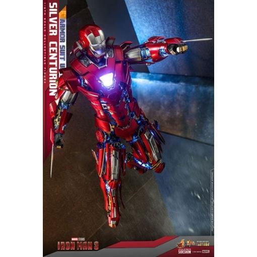 Iron Man 3 Figura Movie Masterpiece 1/6 Silver Centurion (Armor Suit Up Version) 32 cm