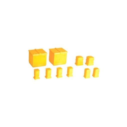 Original Character Plastic Model Kit 1/80 Pop Another World Series Relay box/Cubicle Yellow 3 cm