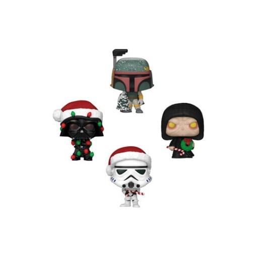 Star Wars Holiday 2024 Pack de 4 Llaveros Pocket POP! Vinyl Tree Holiday Box 4 cm