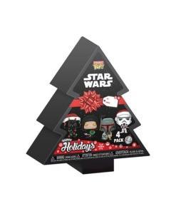 Star Wars Holiday 2024 Pack de 4 Llaveros Pocket POP! Vinyl Tree Holiday Box 4 cm