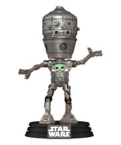 Star Wars: The Mandalorian POP! Deluxe Vinyl Bobblehead Figura IG-12 with Grogu 17 cm