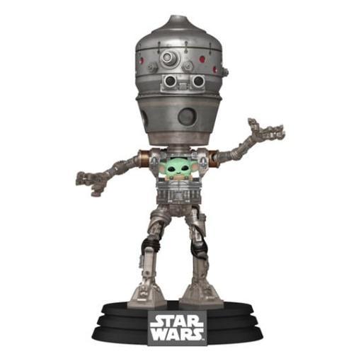 Star Wars: The Mandalorian POP! Deluxe Vinyl Bobblehead Figura IG-12 with Grogu 17 cm