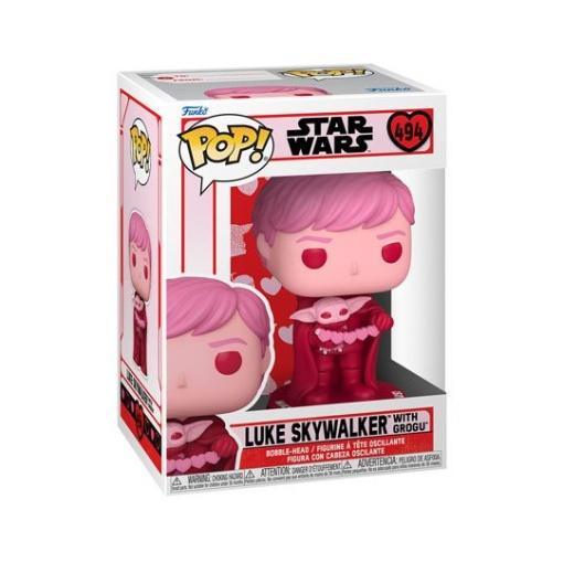 Star Wars Valentines POP! Star Wars Vinyl Figura Luke & Grogu 9 cm