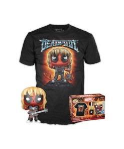 Deadpool POP! & Tee Set de Minifigura y Camiseta Heavy Metal