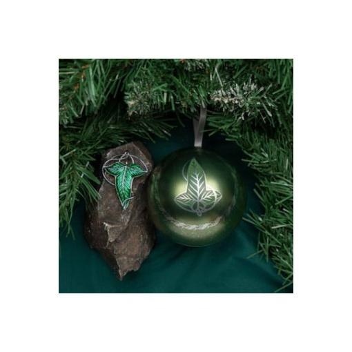 El Señor de los Anillos Bola de Navidad con Broche Lorien Leaf