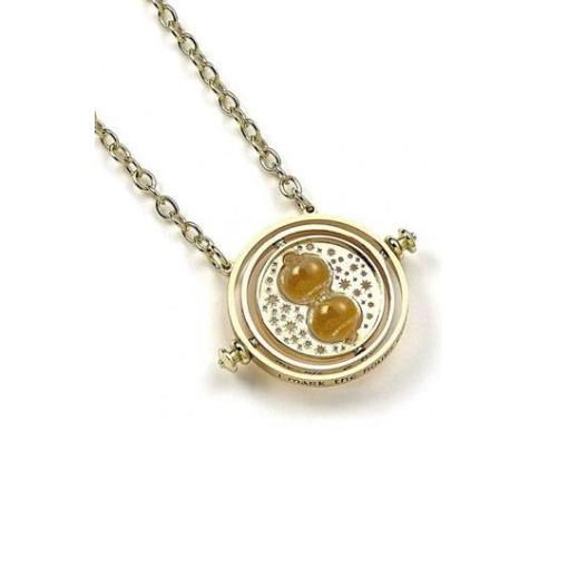 Harry Potter Collar con Colgante Spinning Time Turner (bañado en oro)