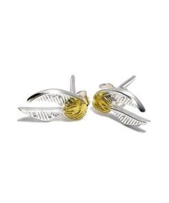 Harry Potter Pendientes Golden Snitch (bañado en plata)