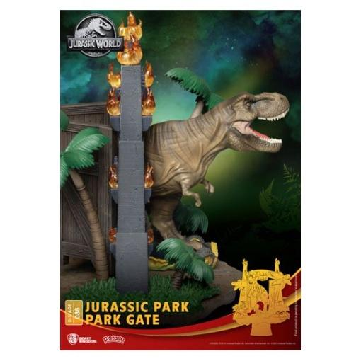 Parque Jurásico Diorama PVC D-Stage Park Gate 15 cm