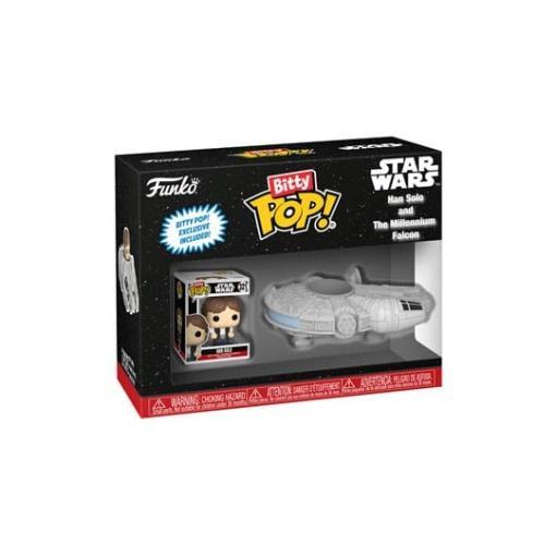 Star Wars Bitty POP! Rides Vinyl Figura Display Han Solo w/Millenium Falcon 2