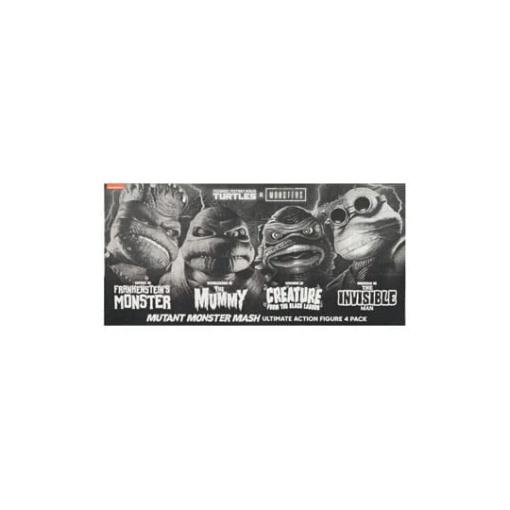 Universal Monsters x Teenage Mutant Ninja Turtles pack de 4 Figuras Turtles Black & White 18 cm