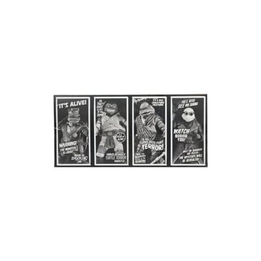 Universal Monsters x Teenage Mutant Ninja Turtles pack de 4 Figuras Turtles Black & White 18 cm