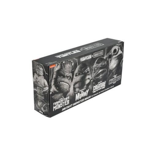 Universal Monsters x Teenage Mutant Ninja Turtles pack de 4 Figuras Turtles Black & White 18 cm