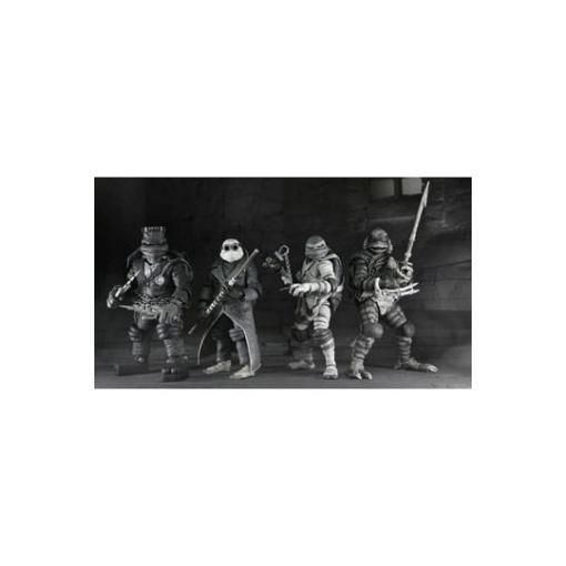 Universal Monsters x Teenage Mutant Ninja Turtles pack de 4 Figuras Turtles Black & White 18 cm