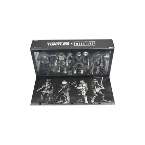 Universal Monsters x Teenage Mutant Ninja Turtles pack de 4 Figuras Turtles Black & White 18 cm