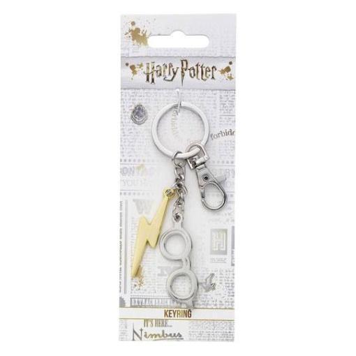 Harry Potter Llavero Rayo & gafas (bañado en plata)