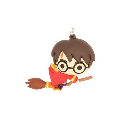 Harry Potter Llavero caucho Harry Potter & Broomstick 7 cm