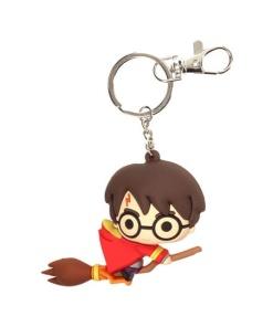 Harry Potter Llavero caucho Harry Potter & Broomstick 7 cm