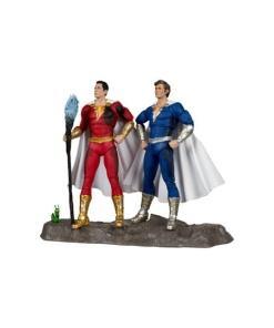 DC Multiverse Figuras Paquete de 2 Shazam (Battle Damage) & Freddie Freeman (Gold Label) 18 cm