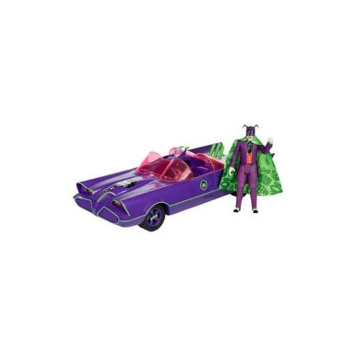 DC Retro Figura y vehículo Batman 66 Batmobil with Joker (Gold Label)