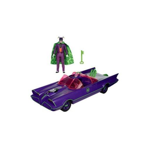 DC Retro Figura y vehículo Batman 66 Batmobil with Joker (Gold Label)