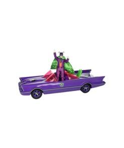 DC Retro Figura y vehículo Batman 66 Batmobil with Joker (Gold Label)