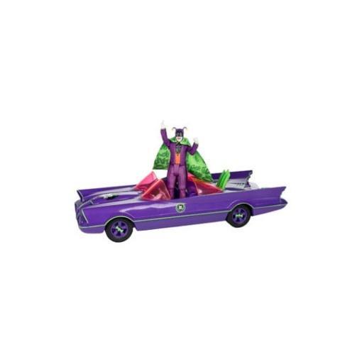 DC Retro Figura y vehículo Batman 66 Batmobil with Joker (Gold Label)