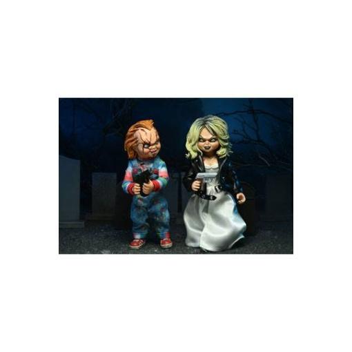 La novia de Chucky Pack de 2 Figuras Clothed Chucky & Tiffany 14 cm - Embalaje dañado