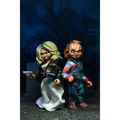 La novia de Chucky Pack de 2 Figuras Clothed Chucky & Tiffany 14 cm - Embalaje dañado