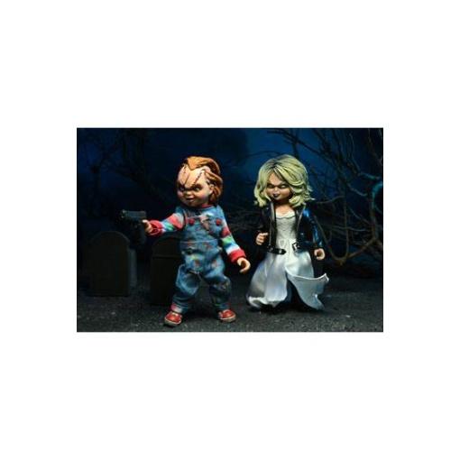 La novia de Chucky Pack de 2 Figuras Clothed Chucky & Tiffany 14 cm - Embalaje dañado