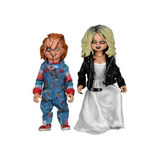 La novia de Chucky Pack de 2 Figuras Clothed Chucky & Tiffany 14 cm - Embalaje dañado