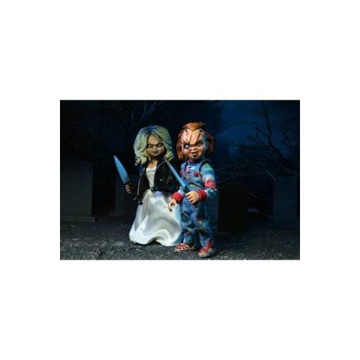 La novia de Chucky Pack de 2 Figuras Clothed Chucky & Tiffany 14 cm - Embalaje dañado