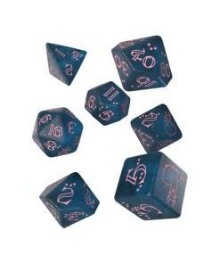 Sparkling Llama Pack de Dados Glittering dark blue & pink (7)