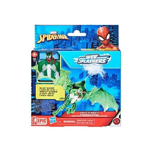 Spider-Man Epic Hero Series Web Splashers Figura Green Symbiote Hydro Wing Blast 10 cm