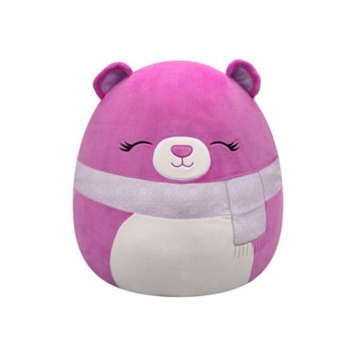 Squishmallows Peluche Purple Bear with Closed Eyes and Scarf Crisanta 50 cm