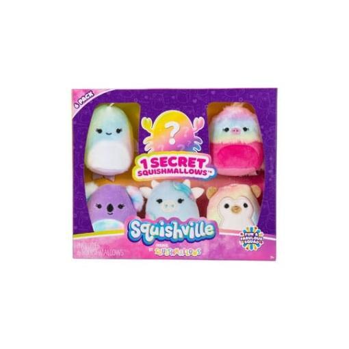 Squishville Mini Squishmallows Pack de 6 Peluches Fun & Fabulous Squad 5 cm