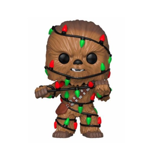 Star Wars POP! Vinyl Cabezón Holiday Chewbacca with Lights 9 cm